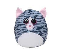 TY - Morbido Peluche Cuscino - Squish a Boos - Gatto - Grigio - Kiki - Gattino con occhioni rosa glitter - Ottima idea regalo per grandi e bambini - Ideale per ogni occasione -33 cm- 39190