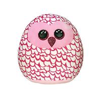Ty - Morbido Peluche Cuscino - Squish a Boos - Gufo - Pinky - Rosa e bianco - Occioni e becco rosa glitter - Ottima idea regalo per grandi e bambini - Ideale per ogni occasione - 33 cm- 39200