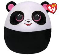 TY - Morbido Peluche Cuscino - Squish a Boos - Panda - Bamboo - Bianco e nero - Pupazzo con occhioni rosa glitter - Ottima idea regalo per grandi e bambini - Ideale per ogni occasione -33 cm- 39192