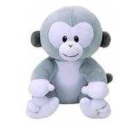 Ty - Peluche - Baby Cucciolo di Scimmia - Pookie - Bianco e Grigio - Morbido pupazzo scimmietta vellutato - Il peluche pensato per i neonati - 28 Cm - 82016