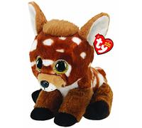 TY - Peluche - Beanie Babies - Cucciolo di Cerbiatto - Buckley - Marrone - Cerbiatto con occhioni dorati glitter - Il peluche con gli occhi scintillanti - 28 Cm - 90283