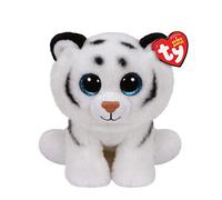 TY - Peluche - Beanie Babies - Tigre - Tundra - Bianca e Nera - Cucciolo con occhi azzurri glitter - Il peluche con gli occhi scintillanti - 28 Cm - 90219