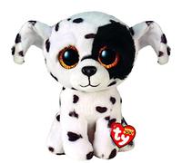 Ty - Peluche - Beanie Boos - Cane Dalmata - Luther - Bianco e Nero - Cagnolino con occhi glitter dorati - Il peluche con gli occhi grandi scintillanti - 15 Cm - 36389, 2009295