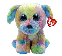 TY - Peluche - Beanie Boos - Cane - Max the Dog - Multicolore Arcobaleno - Cagnolino con occhioni glitter azzurri - Il morbido pupazzo con gli occhi grandi scintillanti - 15 Cm - 40448