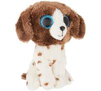 TY - Peluche - Beanie Boos - Cane - Muddles - Bianco e marrone - Cagnolino con occhioni azzurri glitter - Il peluche con gli occhi grandi scintillanti - 15 Cm - 36249
