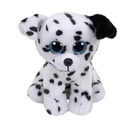 Ty Peluche Beanie Boos - Catcher - Beanie Babies - Cucciolo di Cane Dalmata - Bianco e nero - Cagnolino con occhioni azzurri glitter - 15 Cm - 42303
