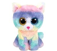 Ty - peluche - beanie boos - gatto unicorno - heather - colori arcobaleno pastello - occhi arancioni e azzurri glitter - il morbido peluche con gli occhi grandi scintillanti - 15 cm - 36250