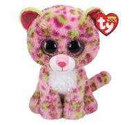 TY- Lainey Leopard-Boo Med Beanie Boos Pupazzo con Occhioni Rosa Glitter-Il Peluche con Gli Occhi Grandi scintillanti-28 Cm-36476, Multicolore, 28cm, T36476