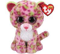 TY - Peluche - Beanie Boos - Leopardo -Lainey - Multicolore - Pupazzo con Occhioni Rosa glitter - Il peluche con gli occhi grandi scintillanti - 15 Cm - 36312