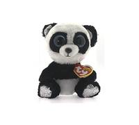 TY - Peluche - Beanie Boos - Panda - Bamboo - Bianco e Nero - Occhioni azzurri glitter - Orecchie e zampe argento glitter - Il peluche con gli occhi grandi scintillanti - 28 Cm - 36463
