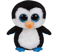 Ty - Peluche - Beanie Boos - Pinguino - Waddles - Multicolore - Nero e Bianco - Zampe azzurre glitter - Il peluche con gli occhi grandi scintillanti - 15 Cm - 36008