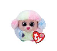 Ty - Peluche - Puffies - Cane Barboncino - Rainbow - Multicolore Pastello - Cagnolino con occhioni Viola Glitter - Le Palline Beanie di Peluche morbide e coccolose - 10 Cm - 42511