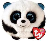 Ty - Peluche - Puffies - Panda - Bamboo - Bianco e Nero - Pupazzino con occhioni e orecchie azzurri glitter - Le palline Beanie di peluche morbide e coccolose - 10 Cm - 42526