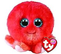 Ty - Peluche - Puffies - Polpo - Sheldon - Corallo - Polipetto con occhioni azzurri glitter - Le palline Beanie di peluche morbide e coccolose - 10 Cm - 42527