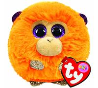 TY - Peluche - Puffies - Scimmia - Coconut - Arancione - Scimmietta con occhioni Viola Glitter - Le Palline Beanie di Peluche morbide e coccolose - 10 Cm - 42514