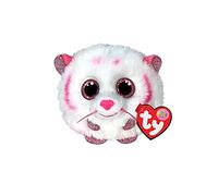 Ty - Peluche - Puffies - Tigre - Tabor - Bianco e Rosa - Tigrotto con occhioni Rosa Glitter - Le Palline Beanie di Peluche morbide e coccolose - 10 Cm - 42524