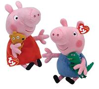Ty Peppa Wutz & George Wutz 14 Zoll Multipack - Squishy Beanie Baby Weiche Plüschspielzeuge - Sammelbare Kuschelige Gefüllte Teddybären