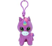Ty- Rosette Unicorn Anello Porta Chiavi Beanie Boos Clips Viola-Occhioni e Corno Multicolor Glitter-Il Peluche con Gli Occhi Grandi scintillanti-12 Cm-35238, Colore: Rosa, 7 CM, T35238