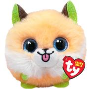 Ty Beanie Balls Sherbet il Volpino con gli Occhioni Azzurri Glitter, Animaletti di Peluche Morbidi e Tondi da Collezionare 8 cm T425402