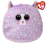 Ty Peluche Squishy Beanies Cassidy la Gattina – Lilla maculata, 22 cm, occhioni oro glitter