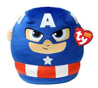 Ty Squishy Beanies Collezione Marvel, Captain America, Tutti i Tuoi Eroi Preferiti a Forma di Morbido Cuscino di Peluche da Collezionare, Idea Regalo per Grandi e Piccini 22 cm T39257