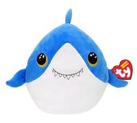 Ty Squishy Beanies - Finsley lo Squaletto, Morbido Cuscino di Peluche con Occhioni Glitter, Idea Regalo per Grandi e Piccini, Tutti da Collezionare - 22 cm - T39366