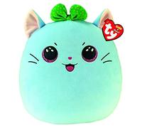 Ty Squishy Beanies - Il Gattino Azzurro Kirra, Morbido Cuscino di Peluche con Occhioni Viola Glitter, Idea Regalo per Grandi e Piccini, Tutti da Collezionare - 33 cm - T39335