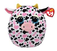 Ty Squishy Beanies - Milkshake la Mucca Rosa, Bianca e Nera, Morbido Cuscino di Peluche con Occhioni Glitter, Idea Regalo per Grandi e Piccini, Tutti da Collezionare - 22 cm - T39266