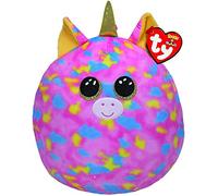 TY - Squishy Beanies Morbido Peluche Cuscino - Fantasia l'Unicorno Multicolore - Pupazzo con corno dorato glitter - Ottima idea regalo per grandi e bambini - Ideale per ogni occasione -33 cm- 39187