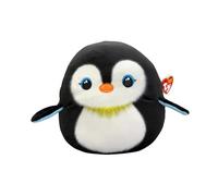 Ty T39284 Squishy Beanies 22 cm Neve il Pinguino, Morbido Cuscino di Peluche con Occhioni Azzurri Glitter, Idea Regalo per Grandi e Piccini, Tutti da Collezionare