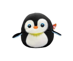 Ty Squishy Beanies - Neve il Pinguino, Morbido Cuscino di Peluche con Occhioni Azzurri Glitter, Idea Regalo per Grandi e Piccini, Tutti da Collezionare, 22 cm