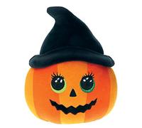 Ty Squishy Beanies Ramona la Zucca di Halloween, Morbido Cuscino di Peluche con Occhioni Verdi Glitter e Cappello da Strega, Idea Regalo per Grandi e Piccini, Tutti da Collezionare 33 cm T39346