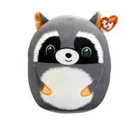 Ty Peluche Squishy Beanies Sneaky il Procione T39285 – Morbido cuscino 22 cm occhioni verdi glitter