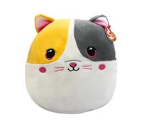 Ty T39393 Squishy Beanies 22 cm Snuggles il Gattino, Morbido Cuscino di Peluche con Occhioni Rosa Glitter, Idea Regalo per Grandi e Piccini, Tutti da Collezionare