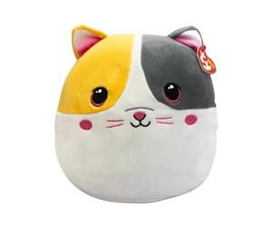 Ty Squishy Beanies - Snuggles il Gattino, Morbido Cuscino di Peluche con Occhioni Rosa Glitter, Idea Regalo per Grandi e Piccini, Tutti da Collezionare, 22 cm