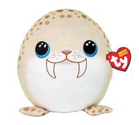 Ty Squishy Beanies - Toofers il Tricheco, Morbido Cuscino di Peluche con Occhioni Azzurri Glitter, Idea Regalo per Grandi e Piccini, Tutti da Collezionare - 22 cm - T39265