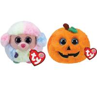 Ty - Stofftiere - Teeny Puffies - Barboncino arcobaleno e zucca di Halloween