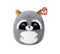 Ty T39285 Squishy Beanies 22 cm Sneaky il Procione, Morbido Cuscino di Peluche con Occhioni Verdi Glitter, Idea Regalo per Grandi e Piccini, Tutti da Collezionare