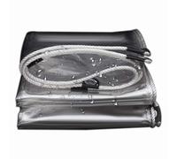 Ty, telone in PVC trasparente impermeabile con occhielli, antivento e resistente al sole, resistente agli strappi, per uso esterno, patio, serra e portico, 4 x 4,6 m