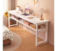 TY&WJ Doppia Lunga Scrivania per Computer con Libreria,Scrittoio per Studio in Legno Tavolo D'Angolo Moderna per Due Persone Tavolo da Studio,A,120x40x74cm(47x16x29)