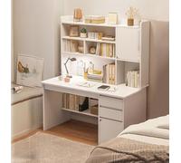 TY&WJ Scrivania per Computer con Libreria Contenitore,Scrittoio per Studio in Legno Tavolo D'Angolo Moderna Tavolo da Studio Stabile per Studio E Lavoro,C,120x45x131cm(47x18x52)