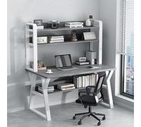 TY&WJ Scrivania per Computer con Ripiani,Scrittoio per Studio Stabile in Legno Tavolo da Studio Moderna E Semplice con Scaffale E Libreria Ufficio Studio Tavolo,D,80x50x147cm(31x20x58)