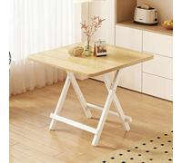 TY&WJ Tavolo Pieghevole Quadrato Compatto in Legno,Tavolo da Pranzo Pieghevole Rustico con Struttura Metallica A X Tavolo Pieghevole da Cucina per Piccoli Spazi,B,60x60x54cm(24x24x21inch)