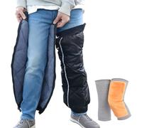 Tyafzzn Scaldamuscoli invernali da moto con 1 paio di ginocchiere, scaldacollo, impermeabili, antivento, per moto, scaldamuscoli con chiusura lampo, per attività all'aria aperta e uomo