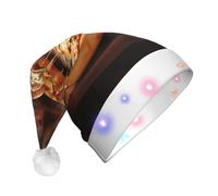 TYANG La banda del cappello di Babbo Natale della stampa 3d della pizza ha condotto il cappello luminoso di Santa delle luci