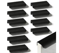 Tyatiyzn 10 Pezzi Maniglie Invisibili Mobili, Maniglie Alluminio Mobili, Maniglia Cassetto Armadio, Curvo, Per Cucina, Colore, Cassetti, Scarpiere, Comodini.(Nero, 8mm)