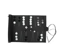 Tyatocepy Set di Backgammon avvolgenti Set di società di viaggio portatile per adulti e bambini scacchiera classica pieghevole in PU arrotolabile durevole installazione facile