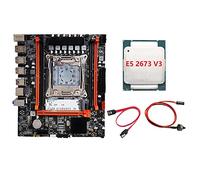Tyatocepy X99(X99H) Scheda madre da gioco con CPU E5 2673 V3+cavo switch+cavo SATA LGA2011-V3 DDR3X4 RAM M.2 NVME PCI-E 3.0 X16 SATA3.0