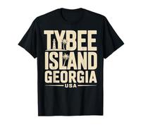Tybee Island Georgia Bold Vintage Viaggio Souvenir Maglietta