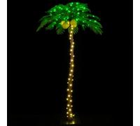 Tybeeu Palma illuminata da 2,1 m con noci di cocco fluorescenti, dimmerabile, certificata UL, impermeabile, ideale per interni ed esterni